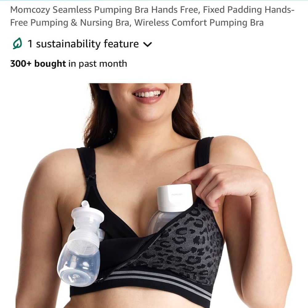 Momcozy Seamless Pumping Bra - Black